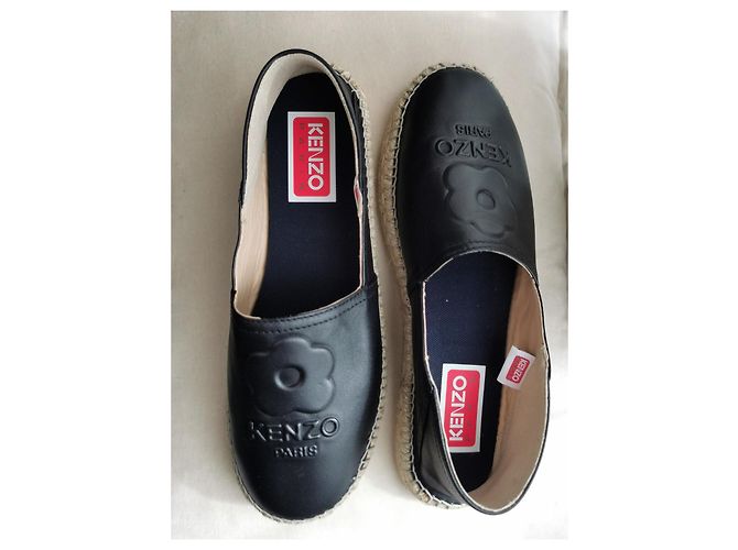 Espadrillas Kenzo Slip On in pelle nera Nero - vista 3