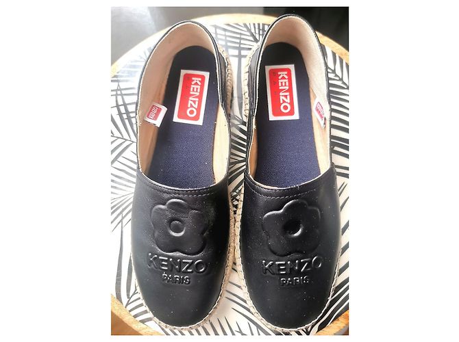 Espadrillas Kenzo Slip On in pelle nera Nero - vista 4