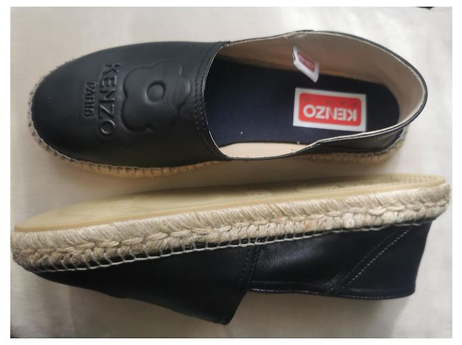 Espadrillas Kenzo Slip On in pelle nera Nero - vista 7