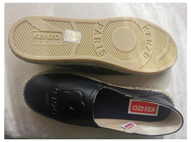 Espadrillas Kenzo Slip On in pelle nera Nero - vista 9