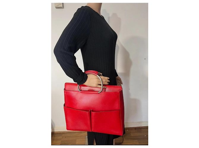 Borsa tote Gucci in pelle rossa Rosso - vista 5