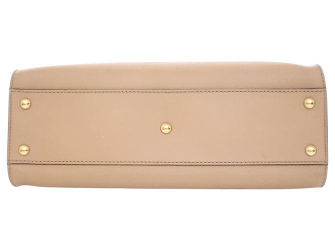 Fendi Beige Medium Leather Peekaboo Iconic Satchel - vista 4