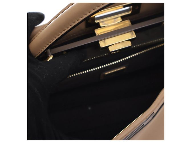 Fendi Beige Medium Leather Peekaboo Iconic Satchel - vista 5