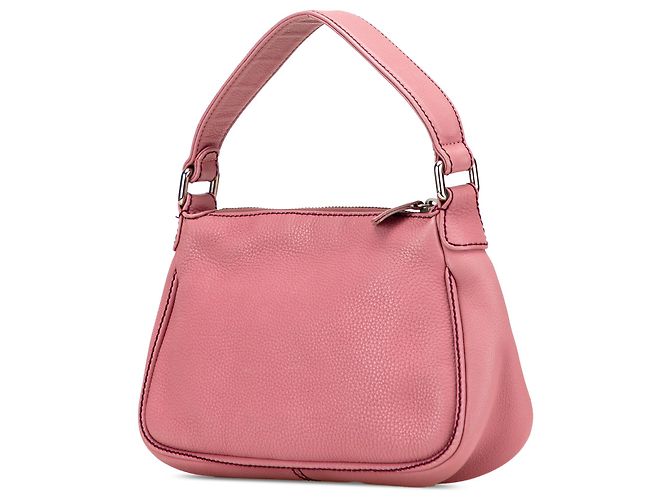 Borsa a spalla Chanel in pelle di vitello rosa con tasca frontale LAX - vista 2