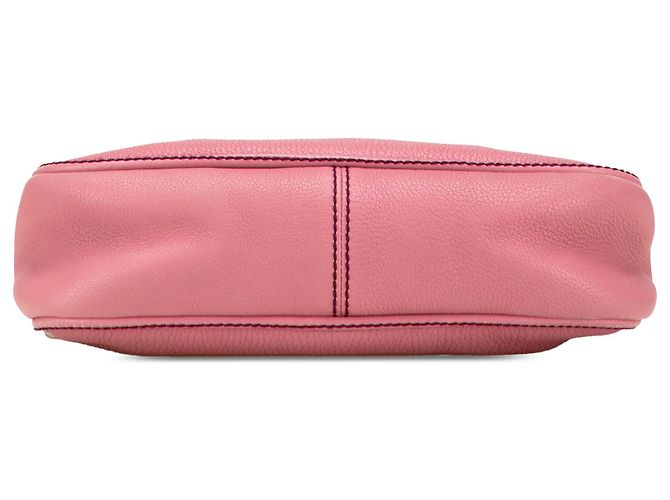 Borsa a spalla Chanel in pelle di vitello rosa con tasca frontale LAX - vista 3