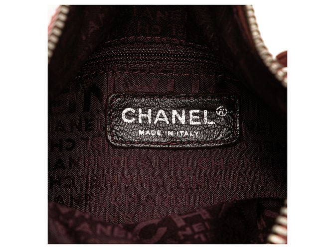 Borsa a spalla Chanel in pelle di vitello rosa con tasca frontale LAX - vista 5