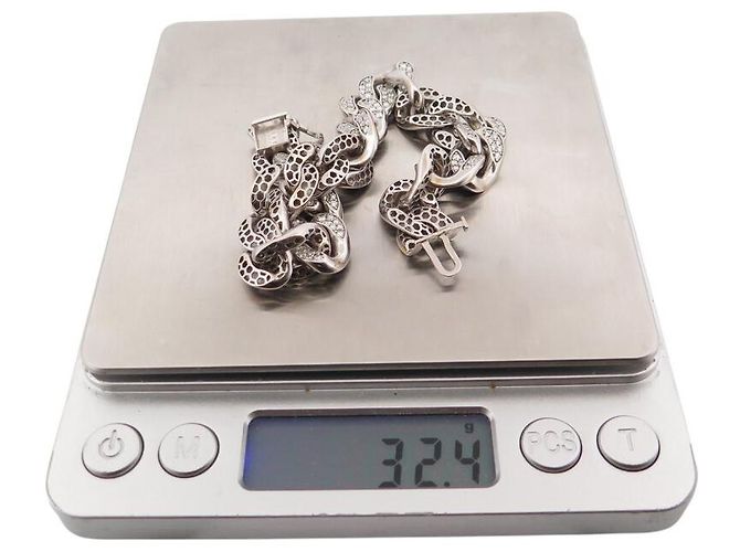 BRACCIALE EDOUARD NAHUM GOURMETTE DIAMANTI 3.12CT IN ORO BIANCO 18K - vista 11