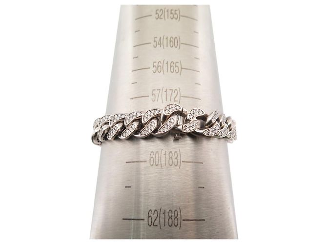 BRACCIALE EDOUARD NAHUM GOURMETTE DIAMANTI 3.12CT IN ORO BIANCO 18K - vista 12