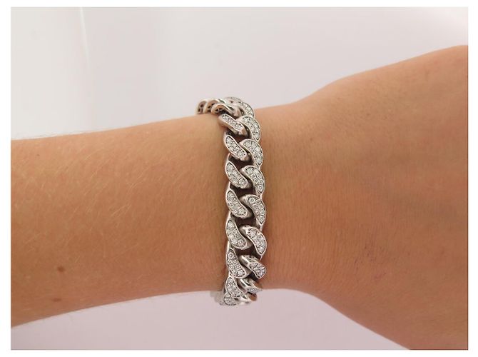 BRACCIALE EDOUARD NAHUM GOURMETTE DIAMANTI 3.12CT IN ORO BIANCO 18K - vista 15