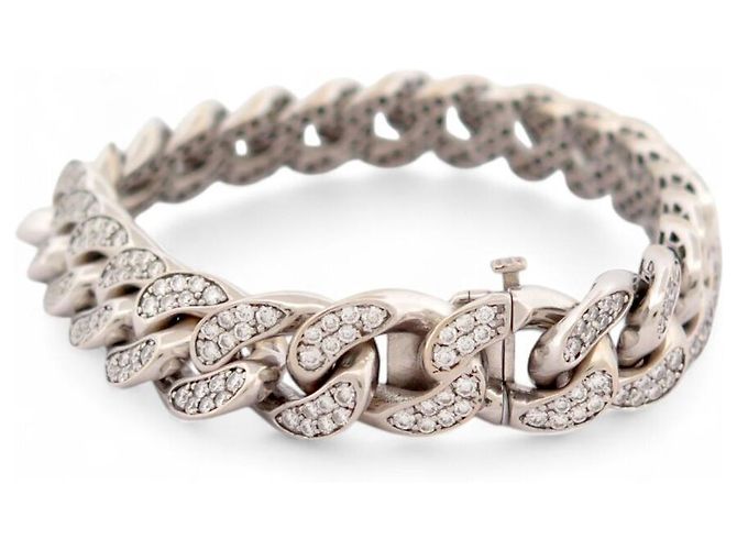 BRACCIALE EDOUARD NAHUM GOURMETTE DIAMANTI 3.12CT IN ORO BIANCO 18K - vista 3
