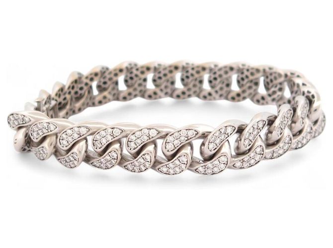 BRACCIALE EDOUARD NAHUM GOURMETTE DIAMANTI 3.12CT IN ORO BIANCO 18K - vista 4