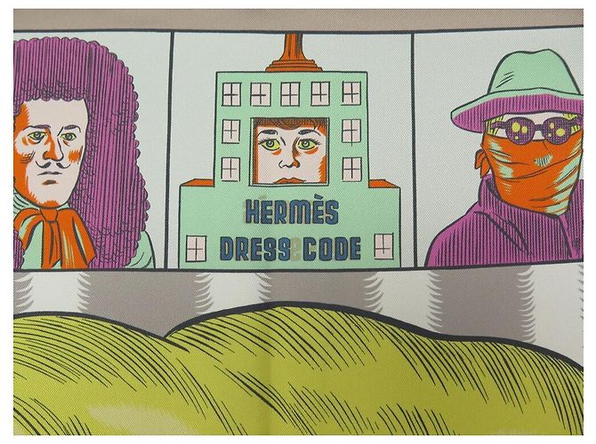 Hermès NUOVO FULARD HERMES DRESS CODE DOUBLE FACE DANIEL CLOWES GRIGIO SETA FULARD - vista 4