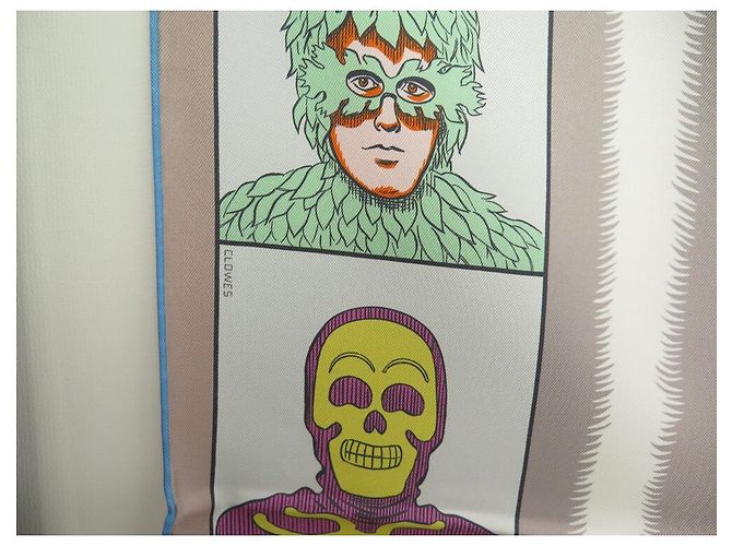Hermès NUOVO FULARD HERMES DRESS CODE DOUBLE FACE DANIEL CLOWES GRIGIO SETA FULARD - vista 6