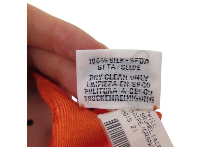 Hermès NUOVO SCIARPA HERMES INDICE BROMELIACEAE K SCOTT H003801S 90 SETA Arancione - vista 11