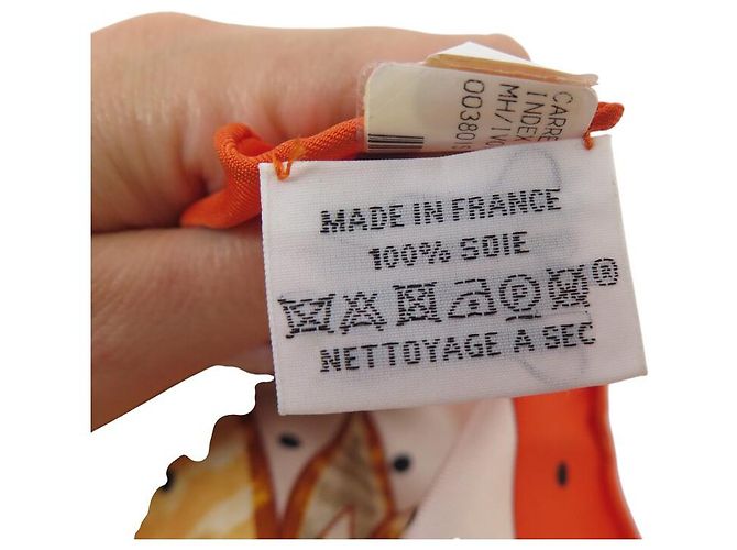 Hermès NUOVO SCIARPA HERMES INDICE BROMELIACEAE K SCOTT H003801S 90 SETA Arancione - vista 12