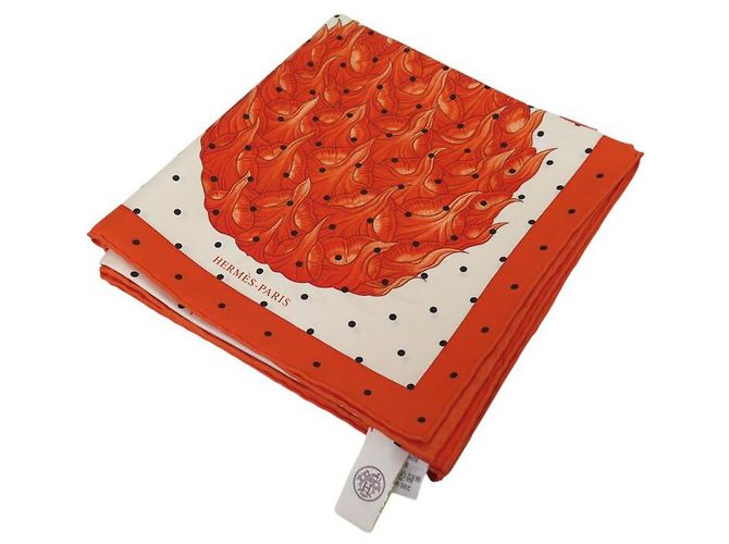 Hermès NUOVO SCIARPA HERMES INDICE BROMELIACEAE K SCOTT H003801S 90 SETA Arancione - vista 13