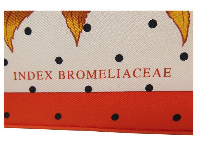Hermès NUOVO SCIARPA HERMES INDICE BROMELIACEAE K SCOTT H003801S 90 SETA Arancione - vista 6