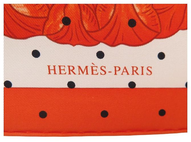 Hermès NUOVO SCIARPA HERMES INDICE BROMELIACEAE K SCOTT H003801S 90 SETA Arancione - vista 7