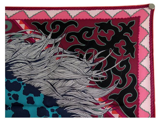 Hermès NUOVO SCIARPA HERMES APPALOOSA DES STEPPES H003067S 90x90 SETA SCATOLA Multicolore - vista 3