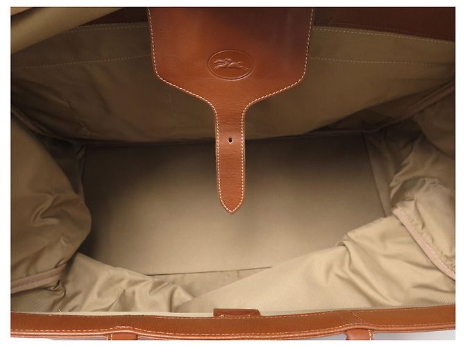 BORSA DA VIAGGIO LONGCHAMP 45CM IN PELLE GOFFRATA DORATA - vista 8