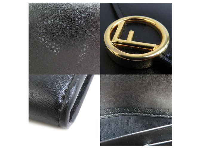 Fendi Schwarze Leder Lange Brieftasche - Ansicht 5