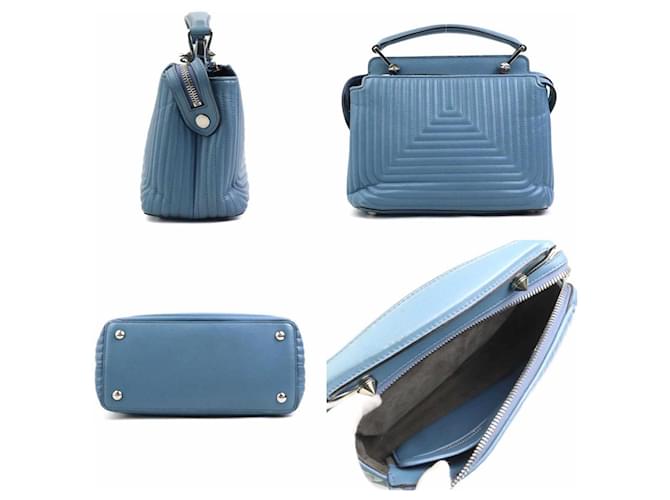 Borsa a Spalla Fendi Dotcom Blu - vista 2