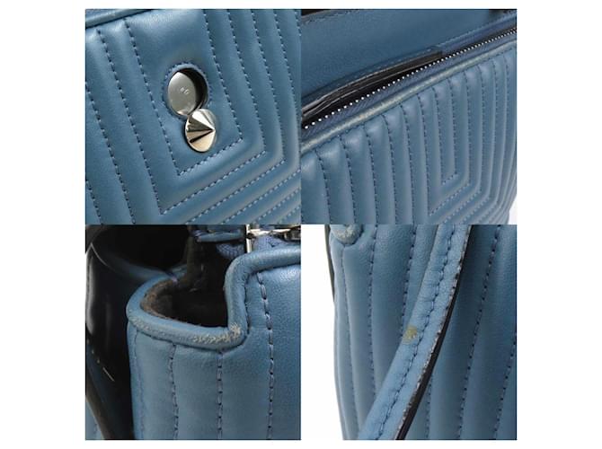 Borsa a Spalla Fendi Dotcom Blu - vista 4