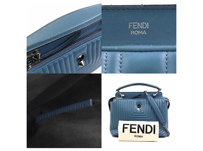 Borsa a Spalla Fendi Dotcom Blu - vista 5