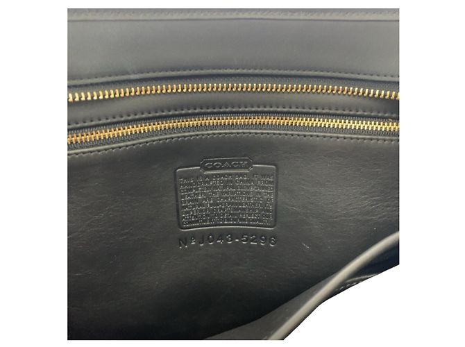COACH Vecchio Coach 5296 Borsa a Spalla in Pelle Nera Nero - vista 4