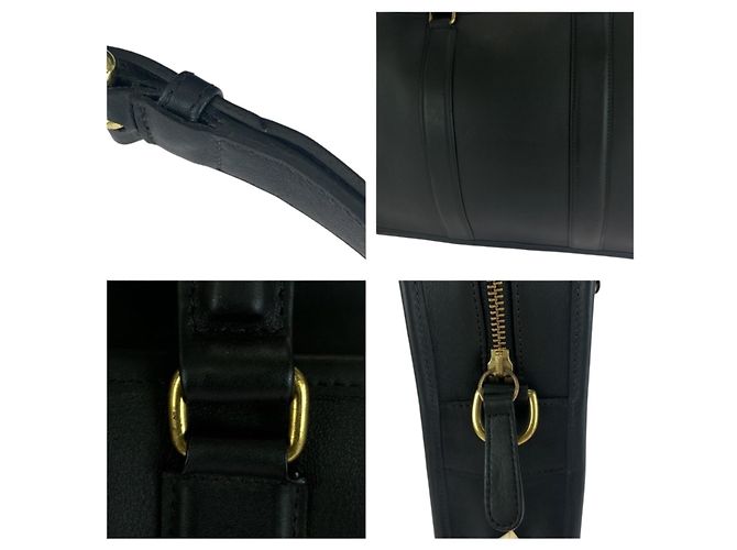 COACH Vecchio Coach 5296 Borsa a Spalla in Pelle Nera Nero - vista 5