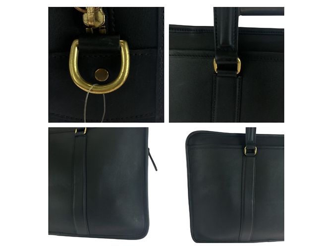 COACH Vecchio Coach 5296 Borsa a Spalla in Pelle Nera Nero - vista 6