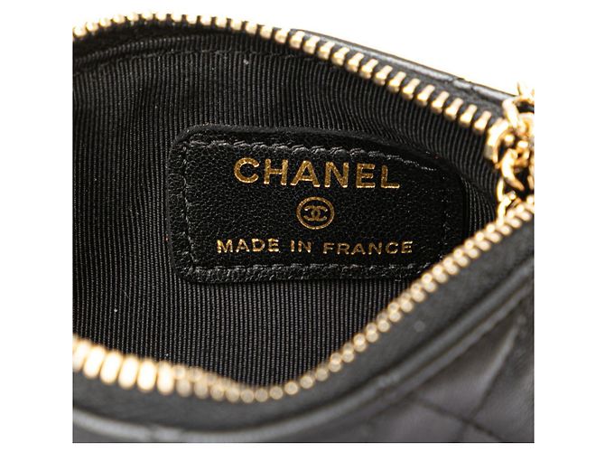 Monedero Matelassé Chanel en Cordero Negro - vista 10