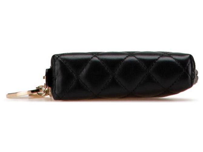 Monedero Matelassé Chanel en Cordero Negro - vista 3