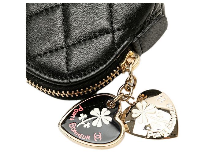 Monedero Matelassé Chanel en Cordero Negro - vista 6