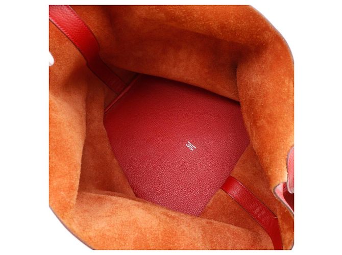 Borsa Picotin Clemence TGM di Hermès Rosso - vista 4