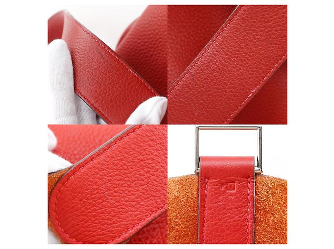 Borsa Picotin Clemence TGM di Hermès Rosso - vista 5