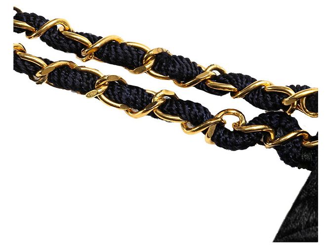 Chanel Matelassé Coco Mark Kettentasche Marineblau - Ansicht 5