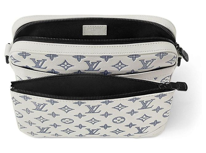 Louis Vuitton Bolsa Mensageiro Trio Couro Monogram Branco - vista 2