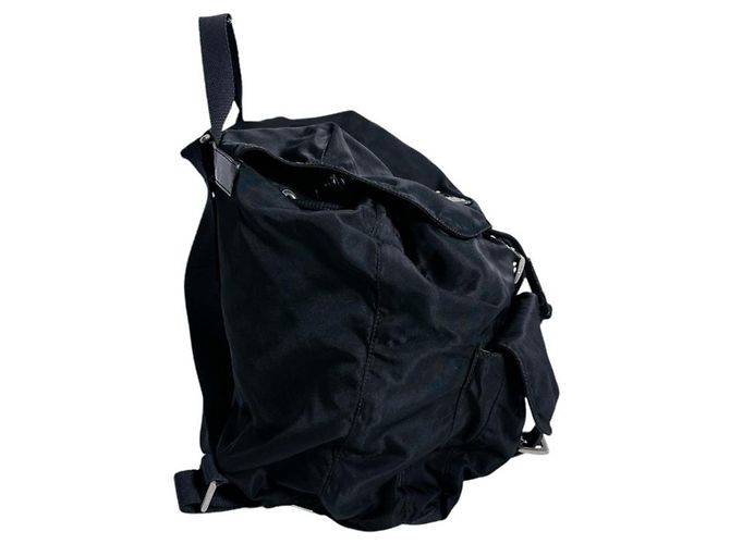 Mochila de nylon negro con logo triangular de Prada - vista 3