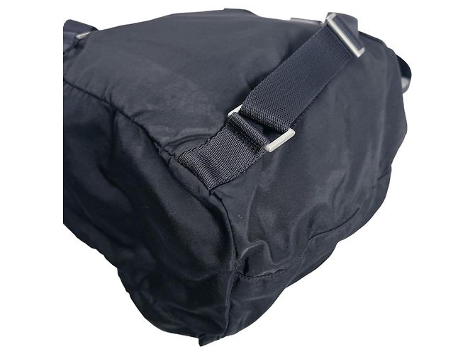 Mochila de nylon negro con logo triangular de Prada - vista 7