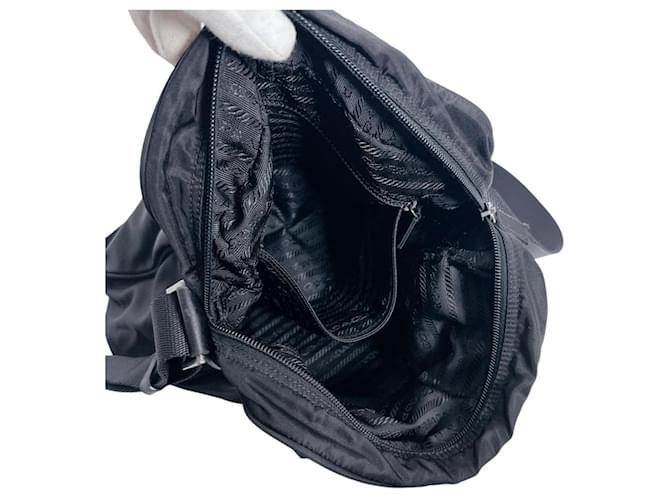 Borsa a Spalla in Nylon Prada Nero - vista 11