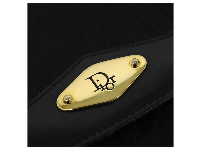 Borsa a spalla in tela Trotter Christian Dior nera e oro Auth yk19482 Nero D'oro - vista 17