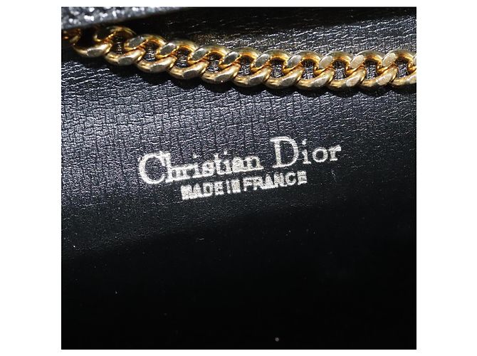 Borsa a spalla in tela Trotter Christian Dior nera e oro Auth yk19482 Nero D'oro - vista 18