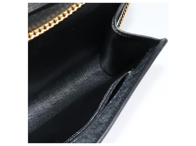 Borsa a spalla in tela Trotter Christian Dior nera e oro Auth yk19482 Nero D'oro - vista 19