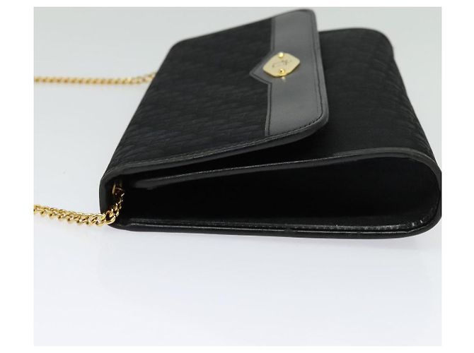 Borsa a spalla in tela Trotter Christian Dior nera e oro Auth yk19482 Nero D'oro - vista 3
