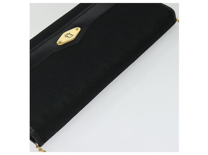 Borsa a spalla in tela Trotter Christian Dior nera e oro Auth yk19482 Nero D'oro - vista 6