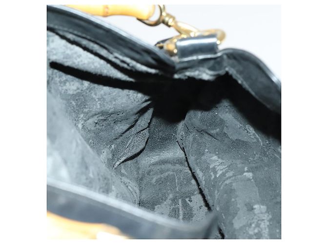 Borsa a mano in pelle Gucci Bamboo 2way Nera Oro 001 1781 1577 Auth 140641 Nero D'oro - vista 20