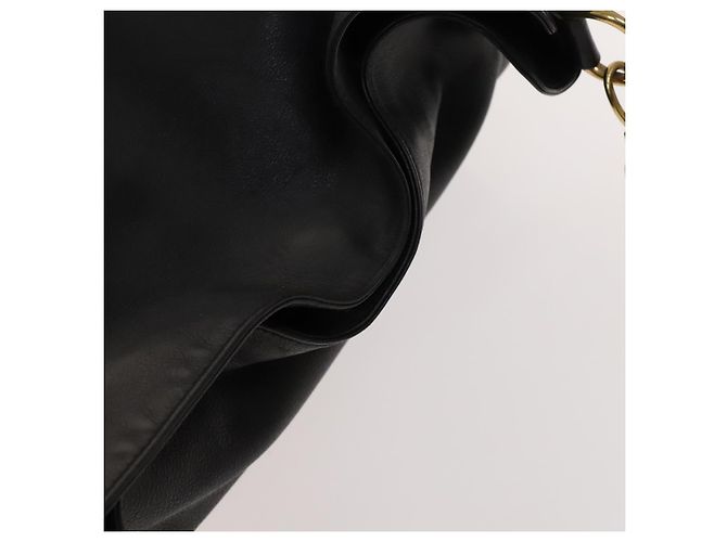 Borsa a mano in pelle Gucci Bamboo 2way Nera Oro 001 1781 1577 Auth 140641 Nero D'oro - vista 6