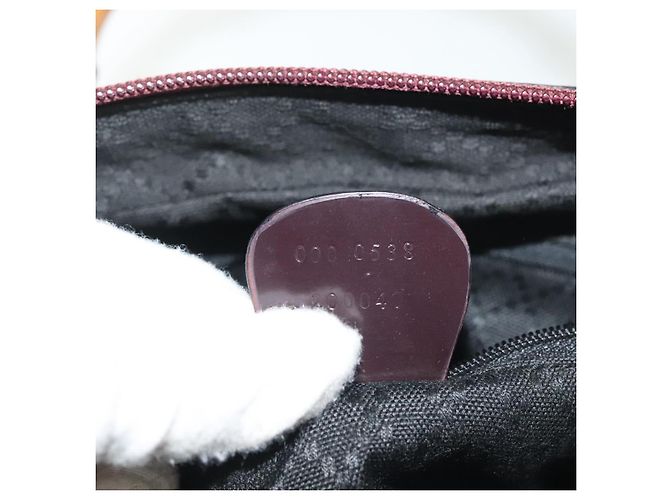 Bolsa de mão em nylon Gucci Bamboo 2 vias preta prata 000 0538 Auth ep10728 Preto - vista 12