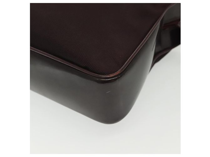 Bolsa de mão em nylon Gucci Bamboo 2 vias preta prata 000 0538 Auth ep10728 Preto - vista 14
